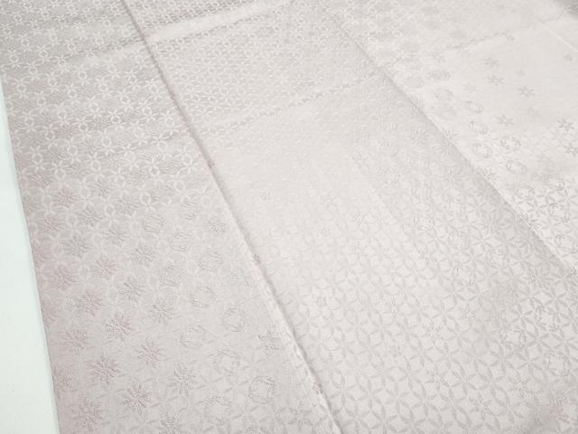 平和屋本店●極上　色無地　灰梅色　七宝地紋　逸品　CZAA5138s6_5