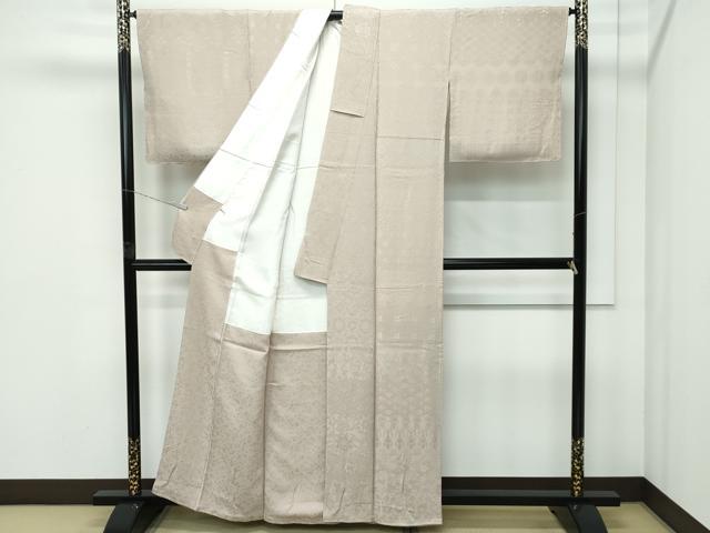 平和屋着物●極上　色無地　白橡色　横段吉祥唐草地紋　逸品　未使用　CZAA5140s6_2