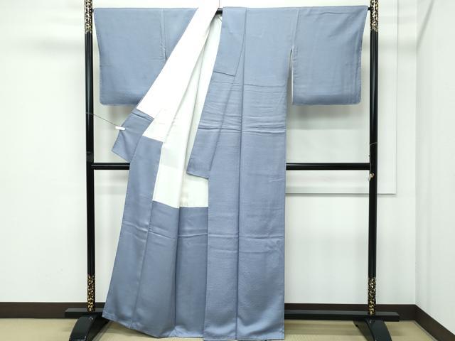 平和屋着物●極上　京友禅の人間国宝　上野為二監修　色無地　錫色　舞花地紋　逸品　未使用　CZAA5142s6_2