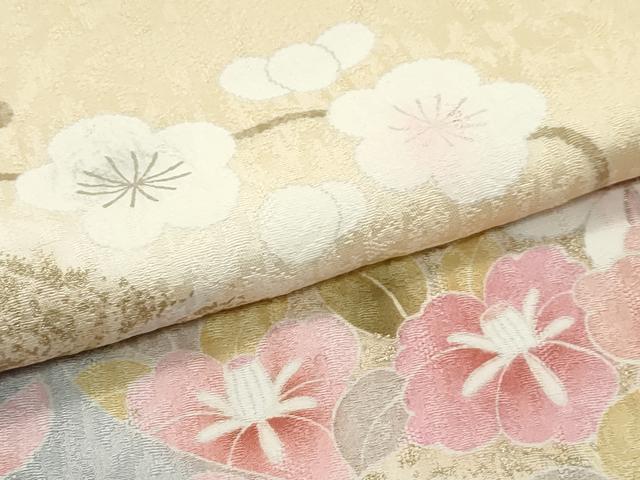 平和屋着物●極上　訪問着　駒刺繍　草花霞文　暈し染め　金彩　蜂蜜色地　逸品　CZAA5148s6_6