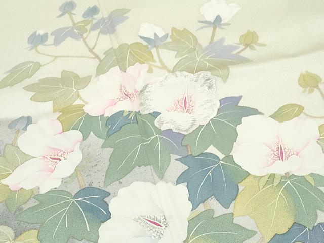 平和屋着物●極上　二代目清次郎　手描き　訪問着　刺繍　草花文　たたき染め　金彩　砥粉色地　逸品　未使用　CZAA5149s6_2