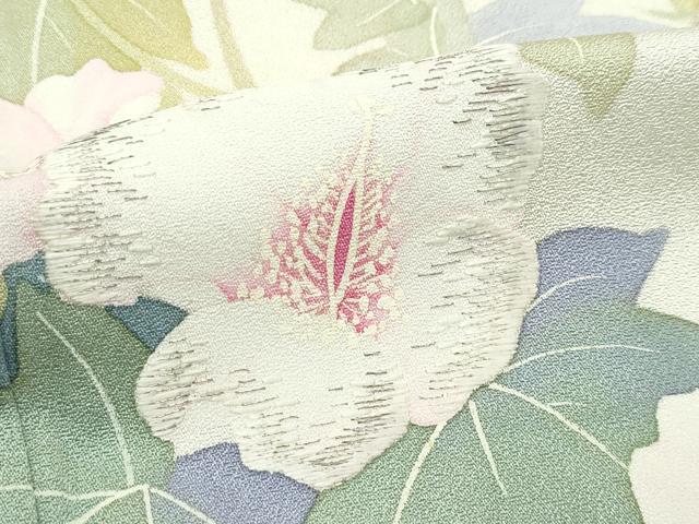 平和屋着物●極上　二代目清次郎　手描き　訪問着　刺繍　草花文　たたき染め　金彩　砥粉色地　逸品　未使用　CZAA5149s6_5