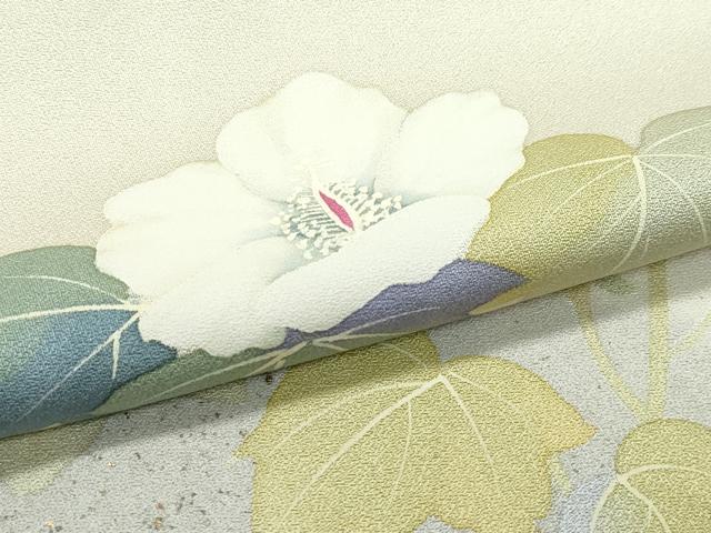 平和屋着物●極上　二代目清次郎　手描き　訪問着　刺繍　草花文　たたき染め　金彩　砥粉色地　逸品　未使用　CZAA5149s6_6