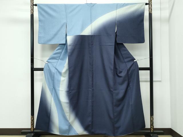 平和屋着物●極上　京都・西陣　織元ブランド　秦流舎　訪問着　お召地　唐草地紋　暈し染め　逸品　未使用　CZAA5163s6