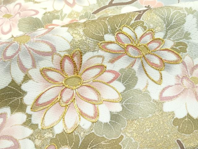 平和屋着物●極上　訪問着　駒刺繍　風景草花文　暈し染め　金彩　逸品　CZAA5176s6 平和屋着物○極上 訪問着 駒刺繍 風景草花文 暈し染め 金彩