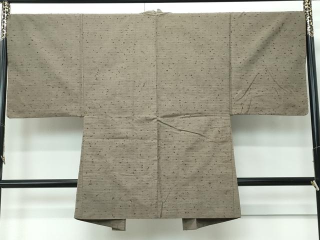 平和屋着物∞極上 男性 長羽織 髭紬地 灰汁色地 逸品 CZAA5181s6