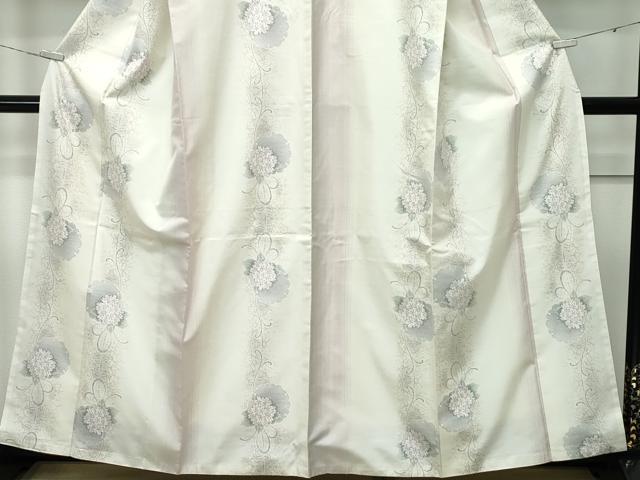 平和屋本店●極上　本場大島紬　白大島　９マルキ　雪輪草花文　やまと誂製　逸品　CZAA5202s6 平和屋本店○極上 都喜ヱ門 本場大島紬 白大島 9マルキ 総絣 更紗花文