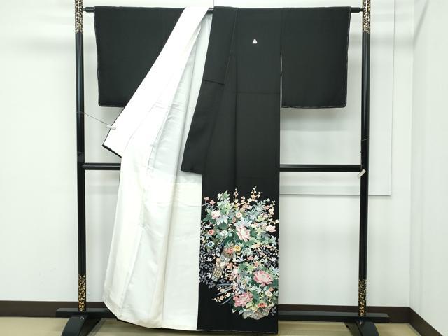 平和屋着物●極上　本加賀友禅作家　染元千紅代表　寺西一紘　黒留袖・長襦袢セット　花籠文　逸品　未使用　CZAA5223s6_1