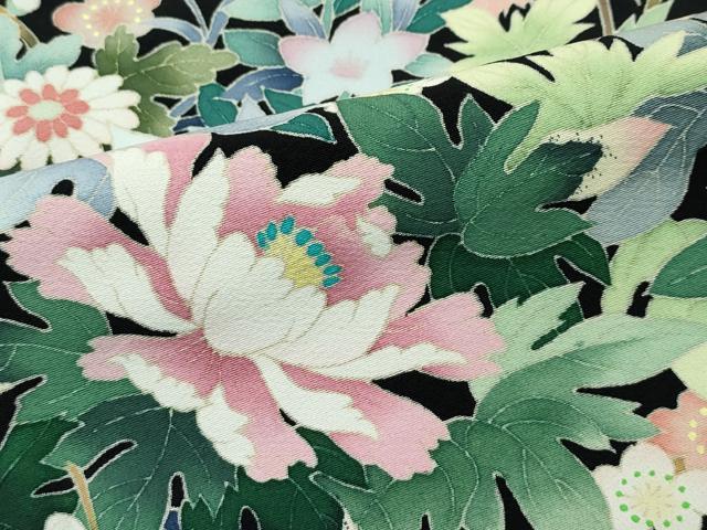 平和屋着物●極上　本加賀友禅作家　染元千紅代表　寺西一紘　黒留袖・長襦袢セット　花籠文　逸品　未使用　CZAA5223s6_3