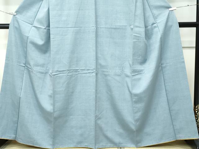 平和屋着物●極上　結城紬　奥順　はたおり娘　色無地　湊鼠色　証紙付き　逸品　未使用　CZAA5235s6_4