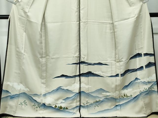 平和屋着物▽極上　訪問着　無双　紗袷　手描き　遠山樹林文　金彩　逸品　CZAA5304s6_3