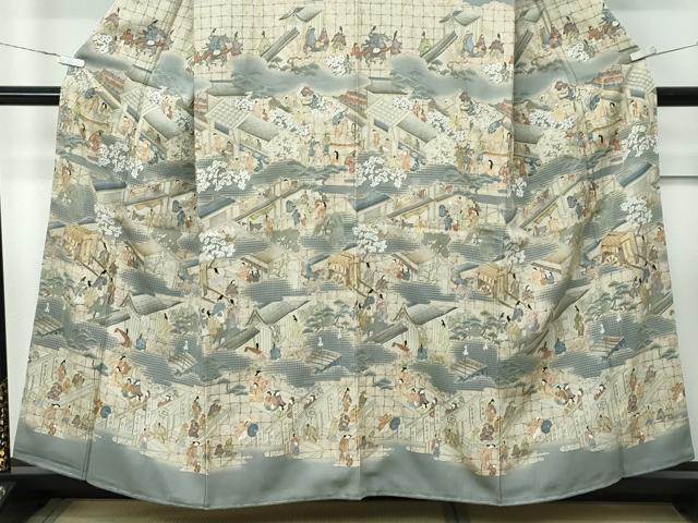 平和屋着物●極上　訪問着　中国三大刺繍　スワトウ刺繍　人物風景文　祇園祭　暈し染め　金糸　逸品　未使用　CZAA5305s6_3