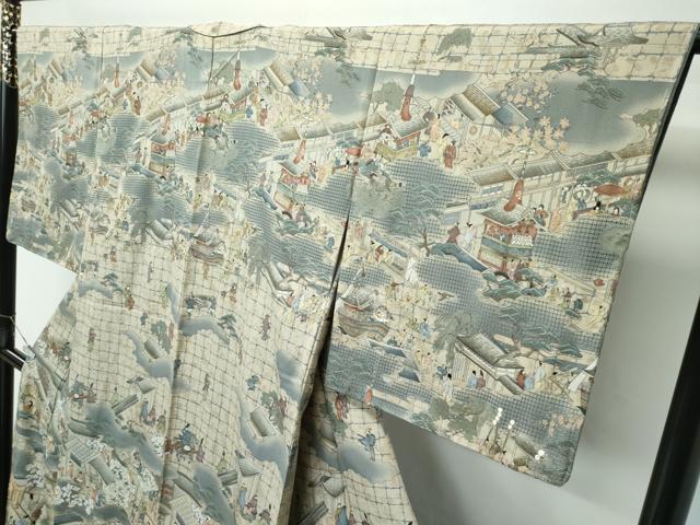 平和屋着物●極上　訪問着　中国三大刺繍　スワトウ刺繍　人物風景文　祇園祭　暈し染め　金糸　逸品　未使用　CZAA5305s6_2