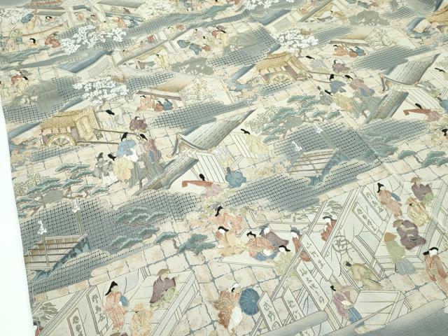 平和屋着物●極上　訪問着　中国三大刺繍　スワトウ刺繍　人物風景文　祇園祭　暈し染め　金糸　逸品　未使用　CZAA5305s6_5