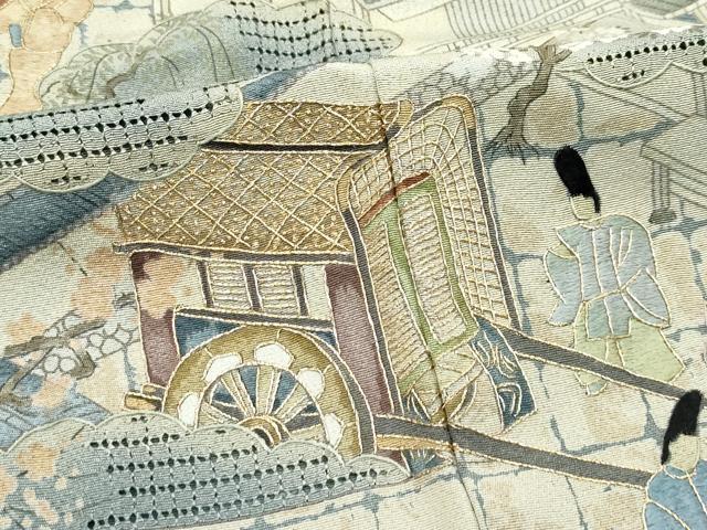 平和屋着物●極上　訪問着　中国三大刺繍　スワトウ刺繍　人物風景文　祇園祭　暈し染め　金糸　逸品　未使用　CZAA5305s6_9