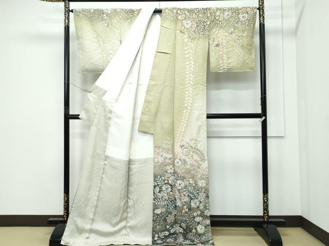 平和屋本店●極上　吉乃一廉　幻の辻が花　訪問着　辻が花　絞り　暈し染め　銀通し地　逸品　CZAA5320s6 平和屋本店○極上 吉乃一廉 幻の辻が花 訪問着 辻が花 絞り 暈し染め
