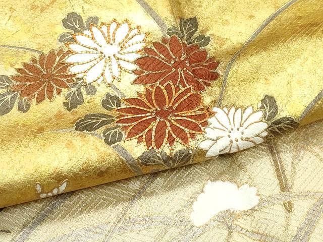 平和屋着物●極上　訪問着　駒刺繍　霞草花文　金彩　ブロンド色地　鈴乃屋扱い　逸品　CZAA5333s6_6