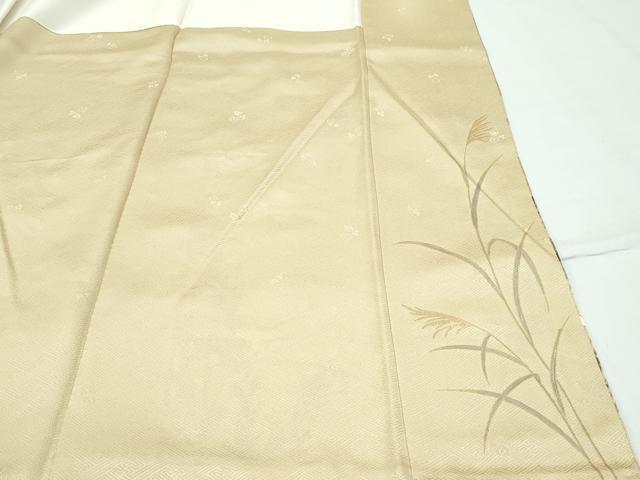 平和屋着物●極上　訪問着　駒刺繍　霞草花文　金彩　ブロンド色地　鈴乃屋扱い　逸品　CZAA5333s6_8