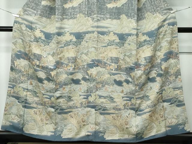 平和屋本店●極上　訪問着　中国三大刺繍　スワトウ刺繍　人物風景文　暈し染め　金糸　さが美扱い　逸品　CZAA5343s6_3