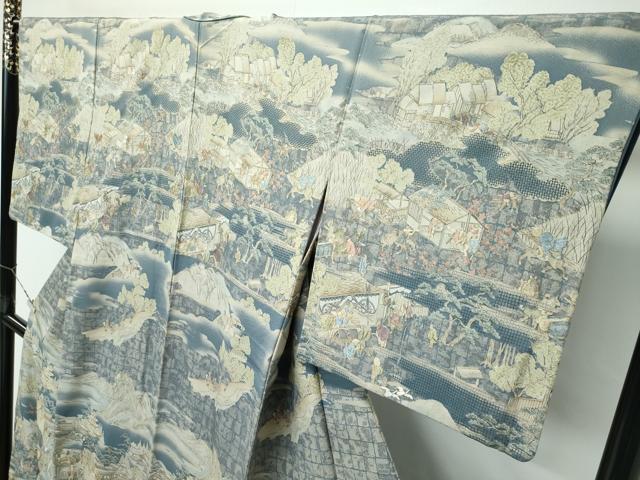 平和屋本店●極上　訪問着　中国三大刺繍　スワトウ刺繍　人物風景文　暈し染め　金糸　さが美扱い　逸品　CZAA5343s6_2