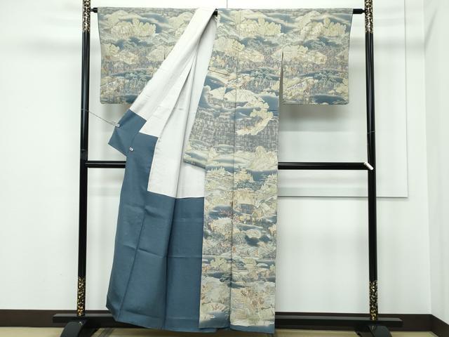 平和屋本店●極上　訪問着　中国三大刺繍　スワトウ刺繍　人物風景文　暈し染め　金糸　さが美扱い　逸品　CZAA5343s6_1