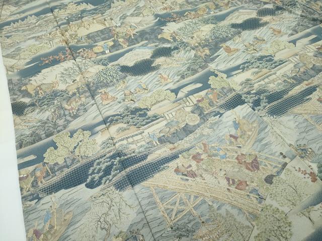 平和屋本店●極上　訪問着　中国三大刺繍　スワトウ刺繍　人物風景文　暈し染め　金糸　さが美扱い　逸品　CZAA5343s6_5
