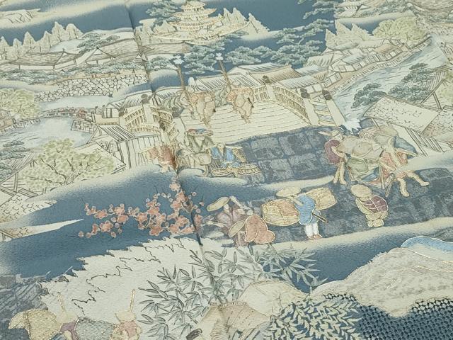 平和屋本店●極上　訪問着　中国三大刺繍　スワトウ刺繍　人物風景文　暈し染め　金糸　さが美扱い　逸品　CZAA5343s6_4