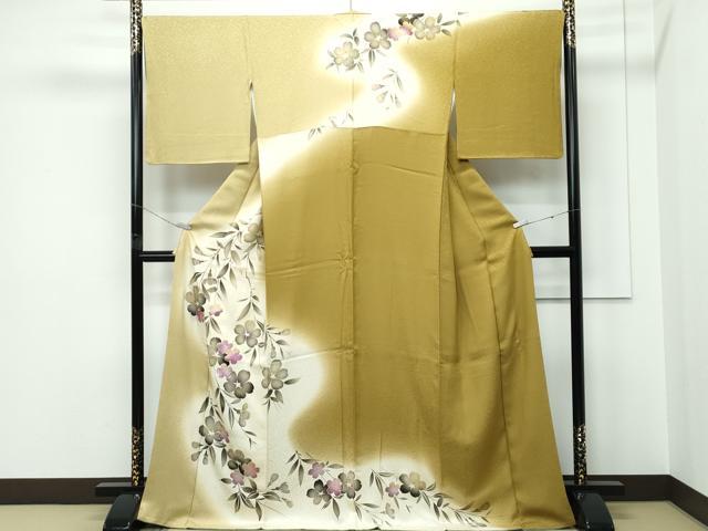 平和屋着物●極上　京の名門　じゅらく謹製　帝王紫　訪問着　刺繍　枝垂れ花文　暈し染め　金彩　逸品　CZAA5393s6