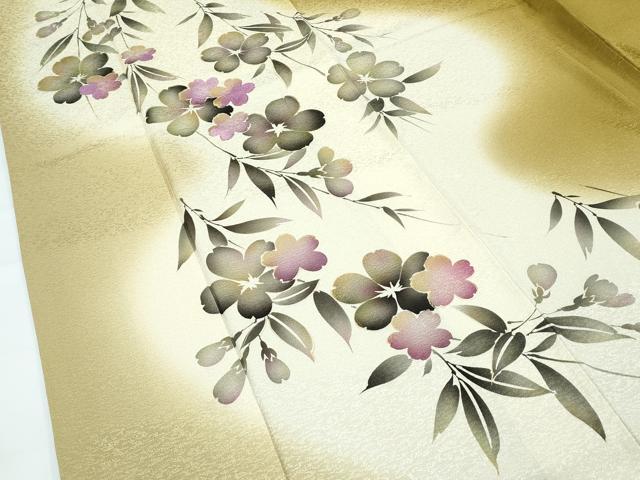 平和屋着物●極上　京の名門　じゅらく謹製　帝王紫　訪問着　刺繍　枝垂れ花文　暈し染め　金彩　逸品　CZAA5393s6