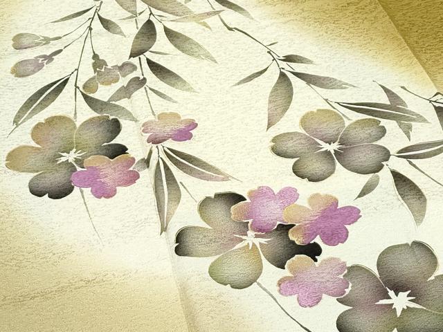 平和屋着物●極上　京の名門　じゅらく謹製　帝王紫　訪問着　刺繍　枝垂れ花文　暈し染め　金彩　逸品　CZAA5393s6