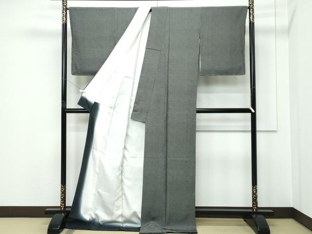 平和屋着物●極上　小紋師　鈴木秋治　江戸小紋　角通し　黒地　逸品　未使用　CZAA5394s6