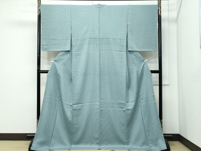 平和屋着物●極上　色無地　千草色　紗袷　菱紋紗　鈴乃屋扱い　逸品　未使用　CZAA5429s6_1