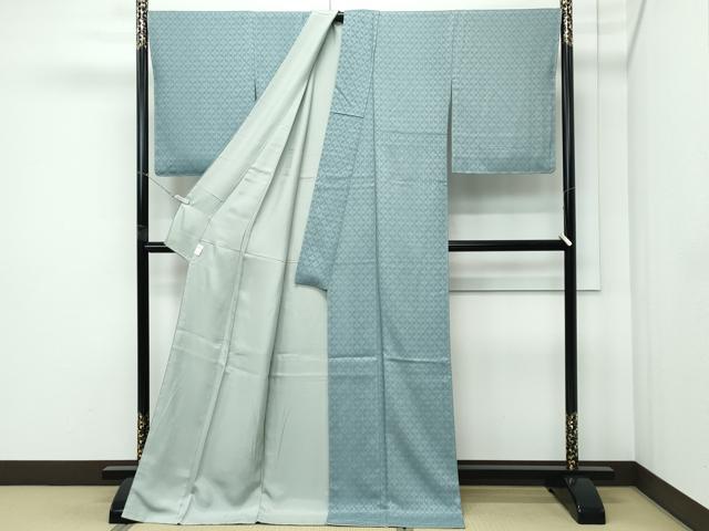 平和屋着物●極上　色無地　千草色　紗袷　菱紋紗　鈴乃屋扱い　逸品　未使用　CZAA5429s6_2