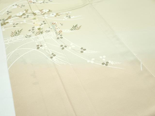 平和屋本店●極上　訪問着　流水枝花文　暈し染め　砥粉色地　逸品　CZAA5452s6_3