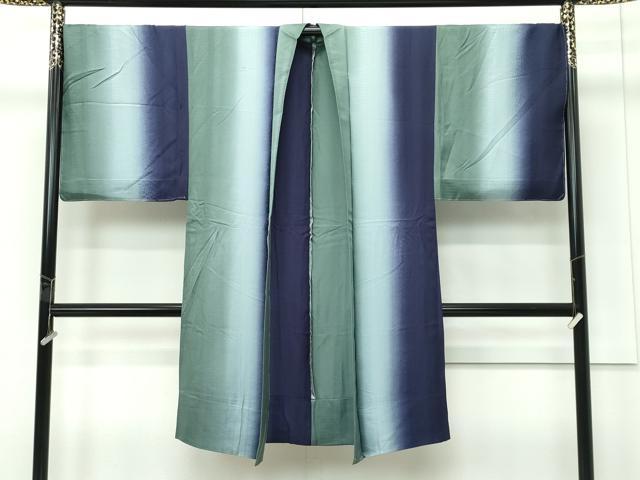 平和屋着物∞極上　男性　長羽織　単衣　間道　暈し染め　反端付き　逸品　未使用　CZAA5488s6