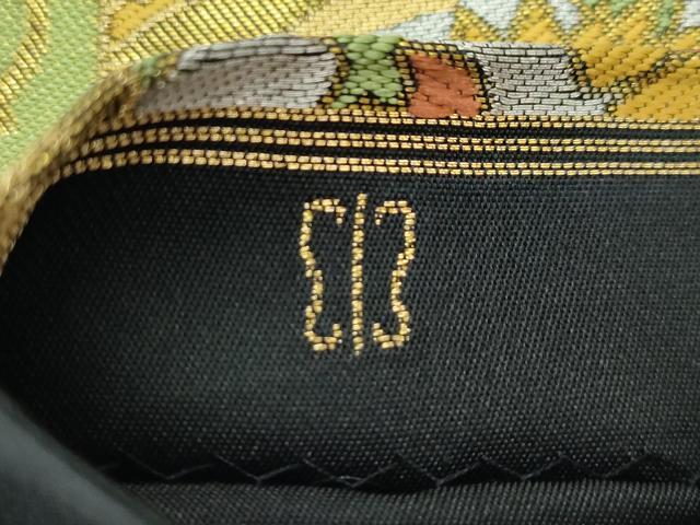 平和屋着物●極上　西陣　川島織物　六通柄　本袋帯　草花文　黒地　金糸　逸品　CZAA5529s6_5