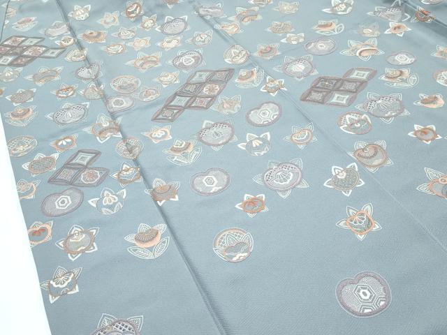 平和屋着物●極上　訪問着　総刺繍　蘇州刺繍　中国三大刺繍　相良刺繍　橘　七宝花文　銀糸　豆がら茶色地　逸品　未使用　CZAA5539s6_3