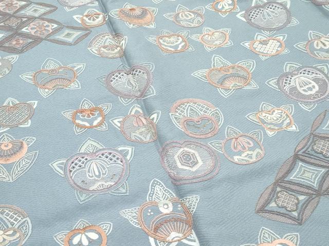 平和屋着物●極上　訪問着　総刺繍　蘇州刺繍　中国三大刺繍　相良刺繍　橘　七宝花文　銀糸　豆がら茶色地　逸品　未使用　CZAA5539s6_2