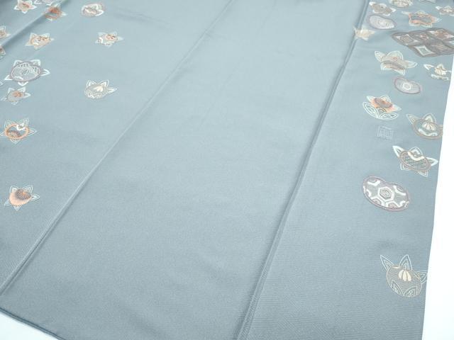 平和屋着物●極上　訪問着　総刺繍　蘇州刺繍　中国三大刺繍　相良刺繍　橘　七宝花文　銀糸　豆がら茶色地　逸品　未使用　CZAA5539s6_4