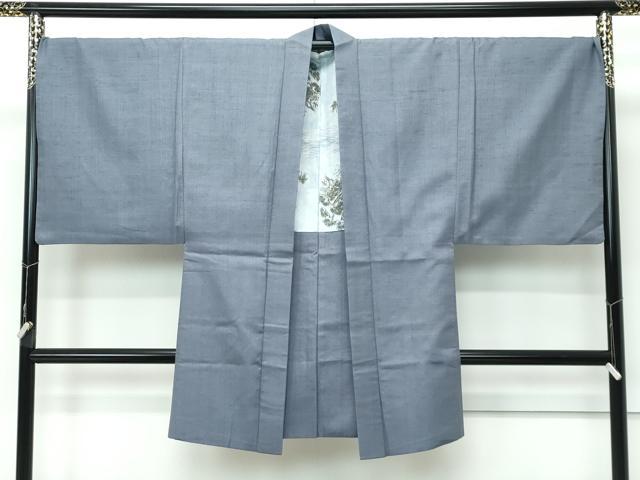 平和屋着物●極上　男性　紬　アンサンブル　色無地　錫色　逸品　CZAA5607s6 平和屋着物○極上 男性 紬 アンサンブル 色無地 錫色 逸品 CZAA5607s6