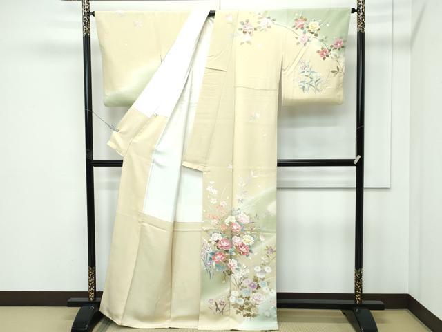 平和屋本店●極上　訪問着　草花文　暈し染め　金彩　逸品　CZAA5619s6_1