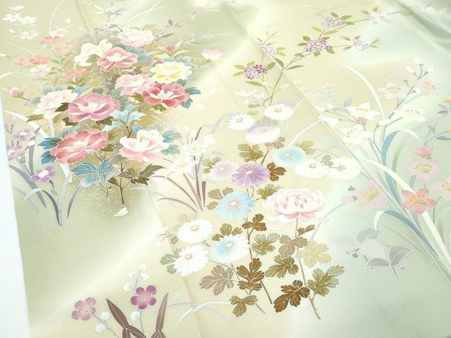 平和屋本店●極上　訪問着　草花文　暈し染め　金彩　逸品　CZAA5619s6_3