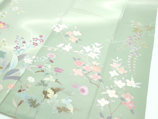 平和屋本店●極上　訪問着　草花文　暈し染め　金彩　逸品　CZAA5619s6_4