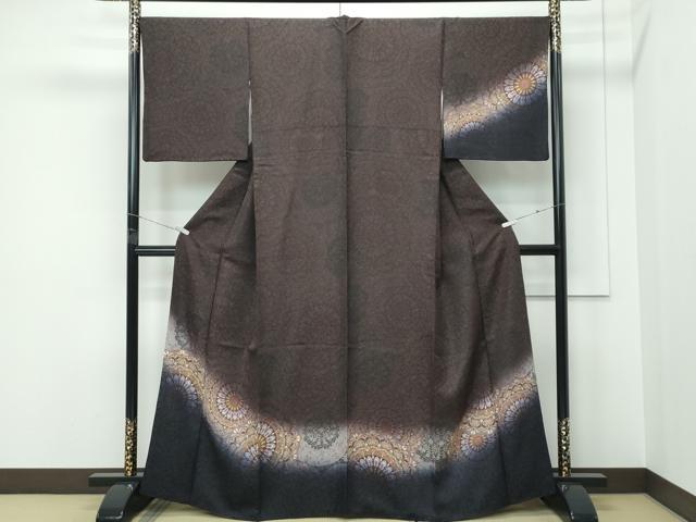 平和屋着物＊夏物　訪問着　絽　手描き　立波草葉文　正絹　逸品　AABF6908jd 平和屋着物＊夏物 訪問着 絽 手描き 立波草葉文 正絹 逸品 AABF6908jd