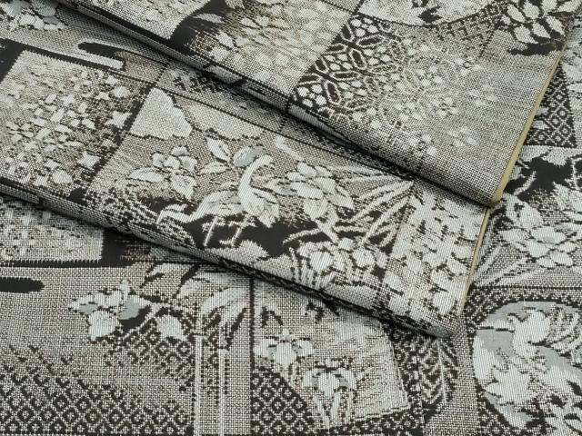 平和屋本店●極上　本場大島紬　総絣　12マルキ　動物草花吉祥文　逸品　CZAA5641s6
