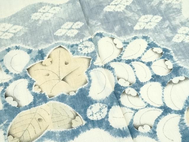 平和屋本店●極上　京都祇園の老舗　ぎをん齋藤　訪問着　紬地　絞り　辻が花　絹鼠色地　たとう紙付き　逸品　CZAA5657s6 平和屋本店○極上 京都祇園の老舗 ぎをん齋藤 訪問着 紬地 絞り 辻が花
