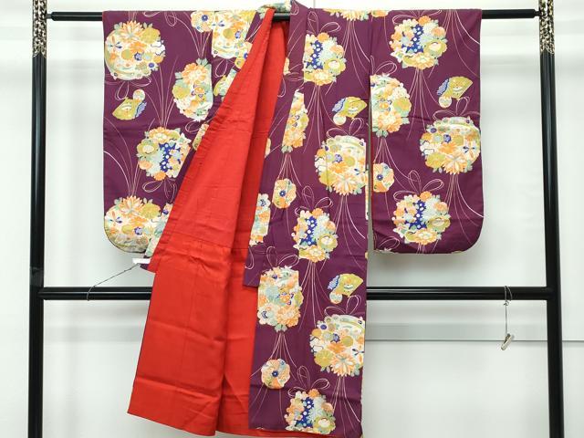 平和屋本店[]極上　アンティーク　大正ロマン　七五三　女の子　7歳　祝着　草花文　逸品　CZAA5692s6_1