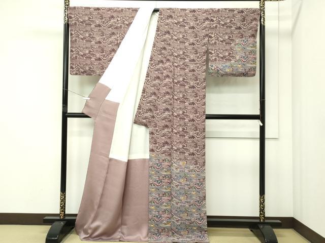 平和屋本店●最高級 城間栄順 本場琉球紅型 訪問着 風景文 三越扱い 逸品 CZAA5770s6 平和屋本店●最高級 城間栄順 本場琉球紅型 訪問着 風景文 三越扱い 逸品 CZAA5770s6