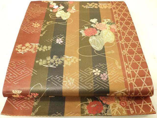 全通袋帯　華やか 袋帯 全通柄 正絹 リバーシブル 金糸 袋帯 全通柄 全通袋帯 華やか 袋帯 全通柄 正絹 リバーシブル 金糸 新古