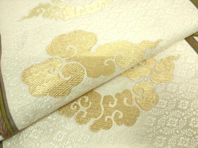 平和屋着物●六通柄袋帯　唐織　雲取り　金糸　正絹　逸品　DAAK4514ic 平和屋着物○六通柄袋帯 唐織 雲取り 金糸 正絹 逸品 DAAK4514ic